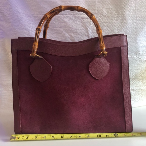 Authentic Gucci Diana Bamboo Burgundy Tote Bag - Picture 2 of 15